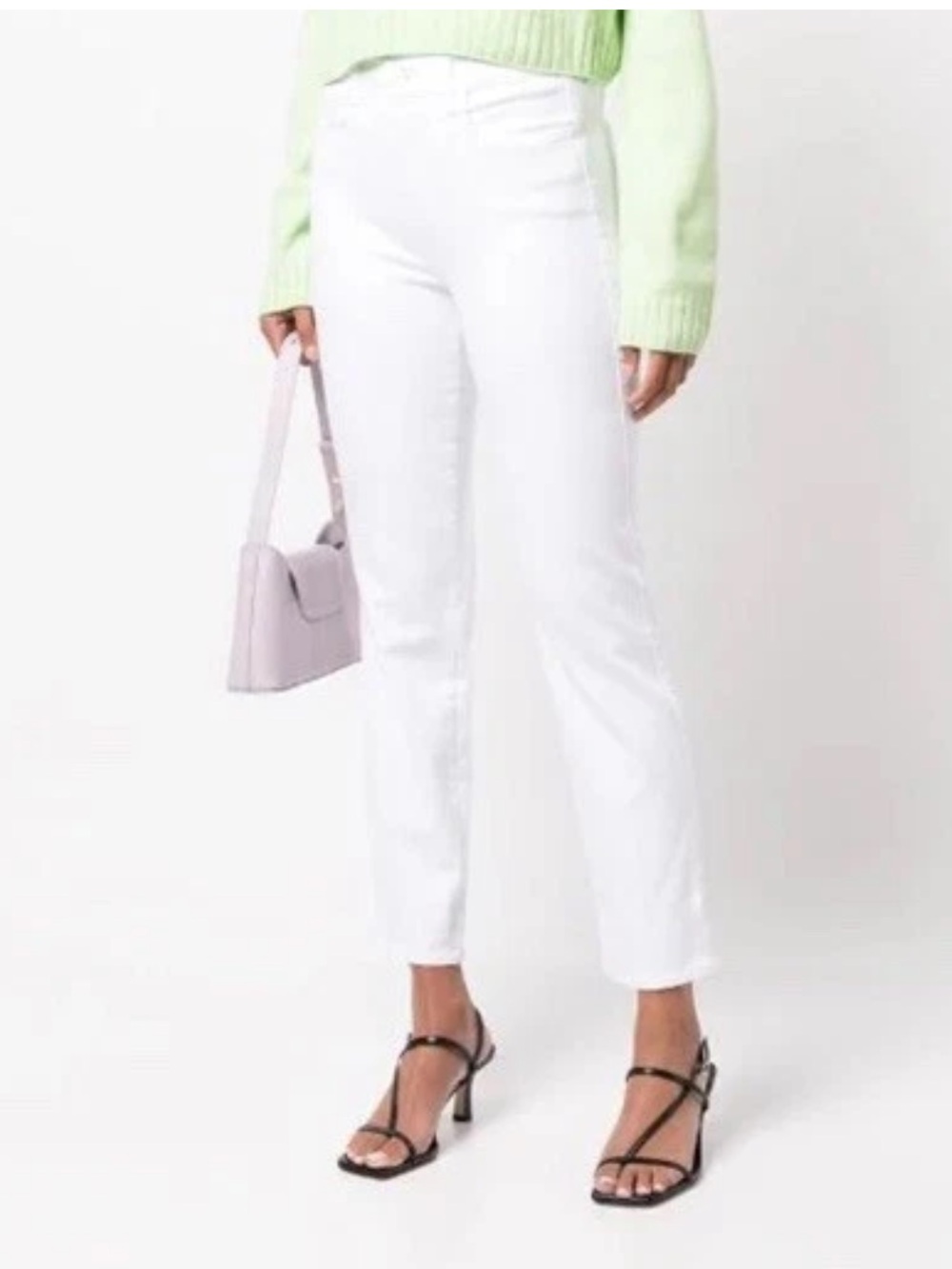 L'AGENCE White Alexia High Rise Stretch Ankle Crop Jeans